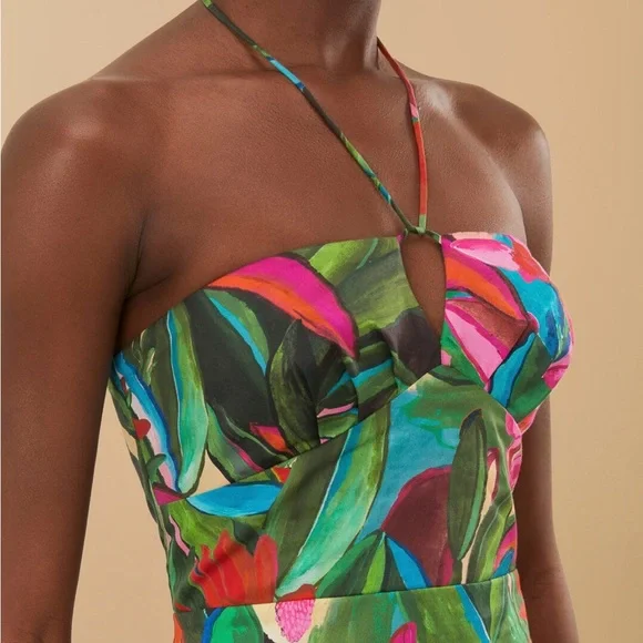 FARM Rio Strapless Dress with Bold Floral Print size small worn once - Picture 3 of 4